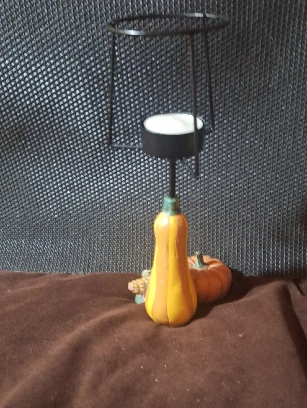 Autumn Harvest Candle Holder Decorative Pumpkin and Squash
